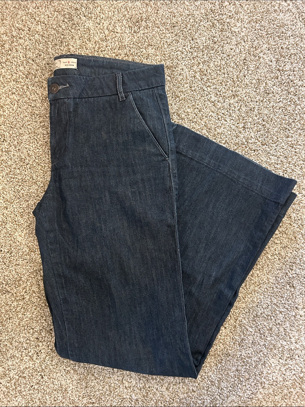 Old Navy Dark Blue Wide-Leg Jeans- Mid-Rise